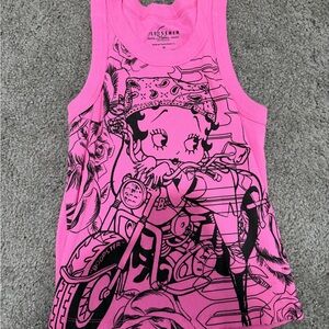 Pink Betty Boop Graphic Tank Top